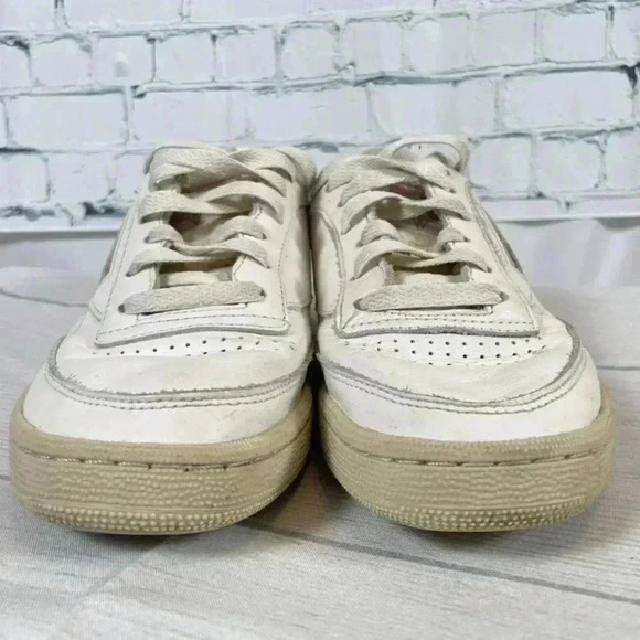 MENS 6.5 Woman’s 8 REEBOK CLUB C 85 'CHALK PAPERWHITE' PINK LEATHER LOW - Picture 9 of 15
